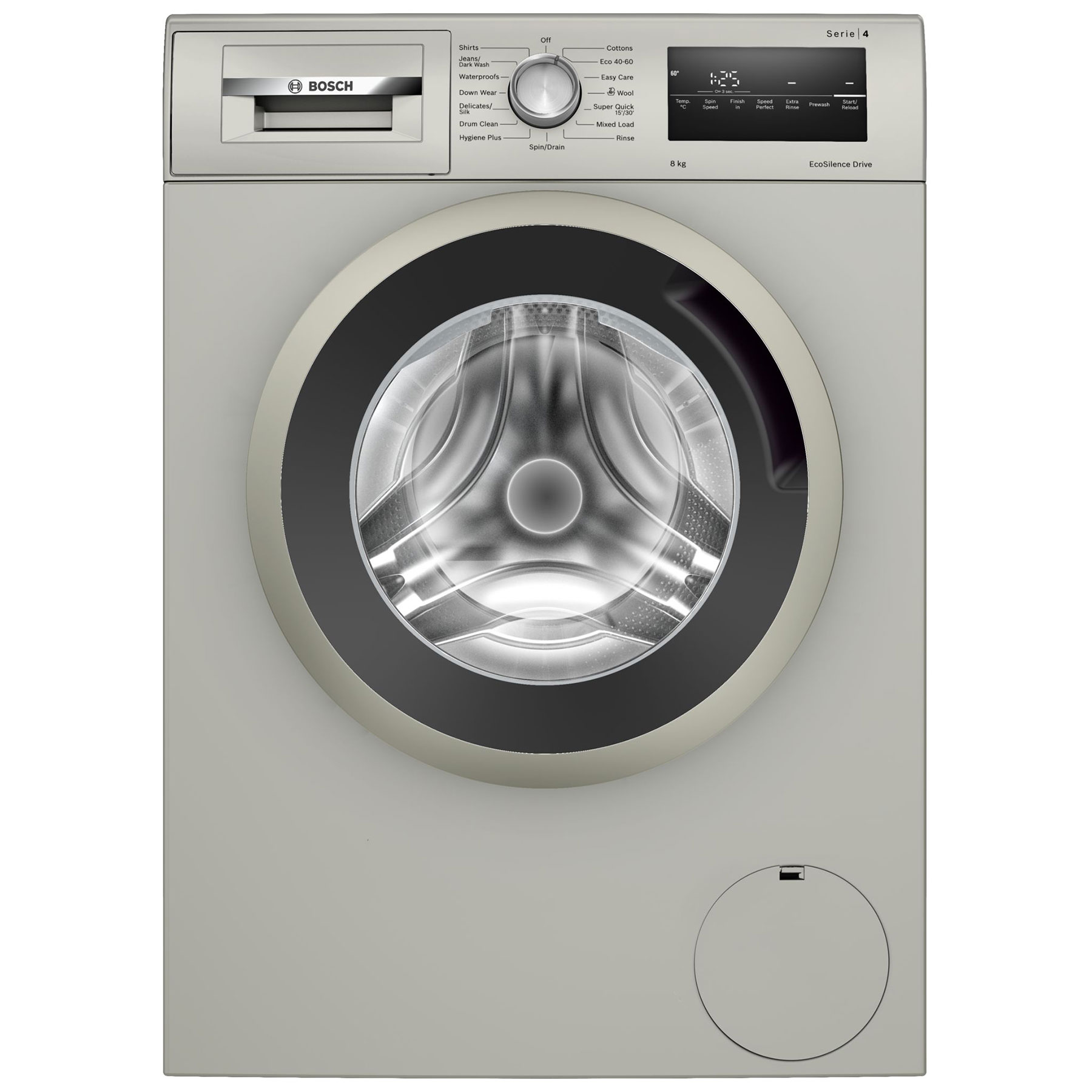 Image of Bosch WAN282X2GB Series 4 Washing Machine in Silver 1400rpm 8Kg C Rate