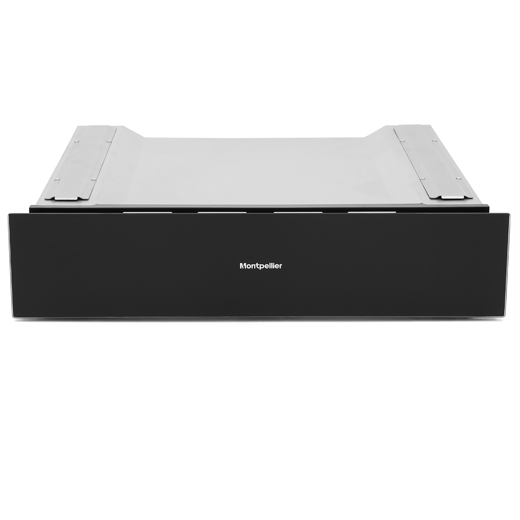 Image of Montpellier WD140BG 14cm Built In Warming Drawer in Black Glass