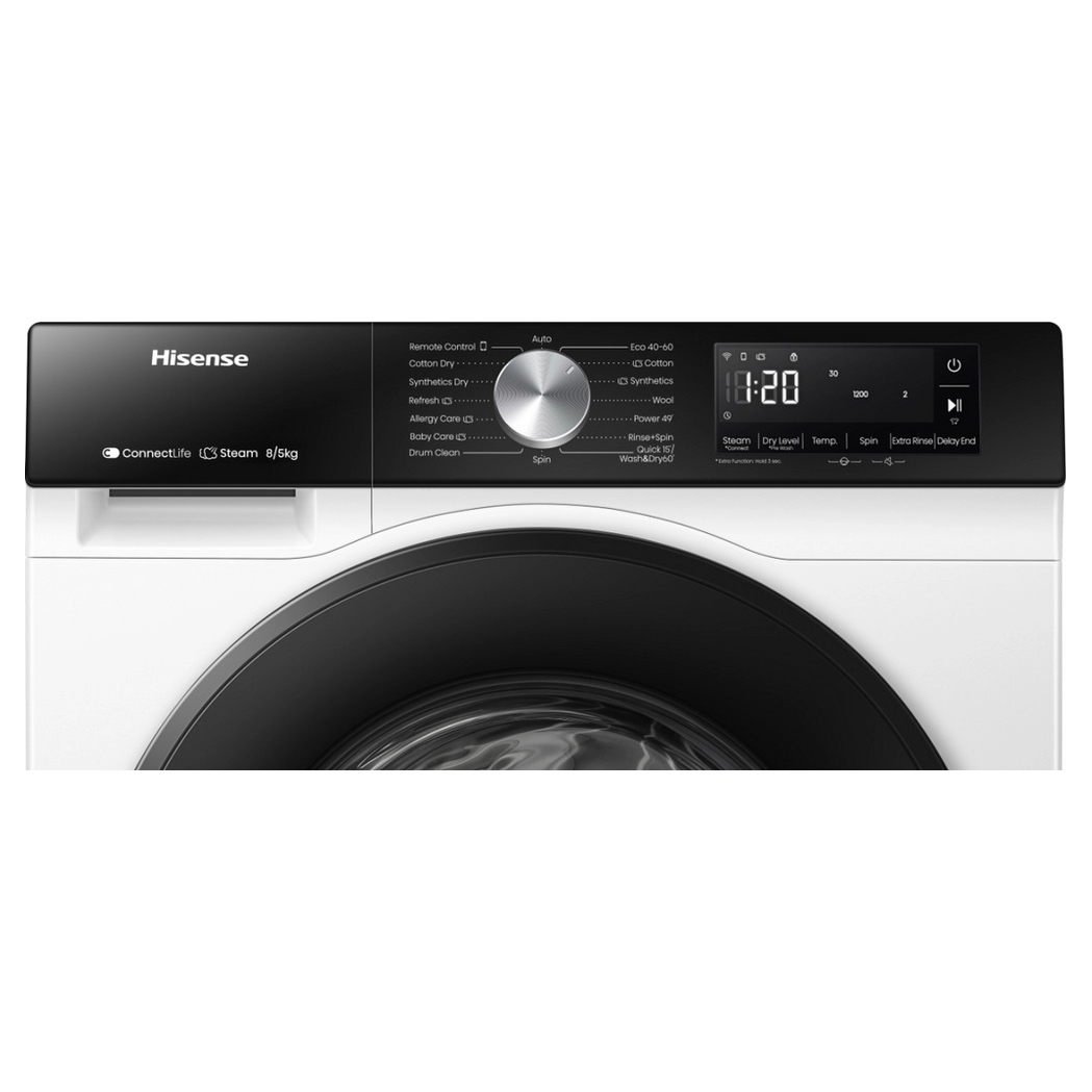 Hisense WD3S8043BW3 Washer Dryer in White 1400 Spin 8kg 5kg D Rated Co, photo 5