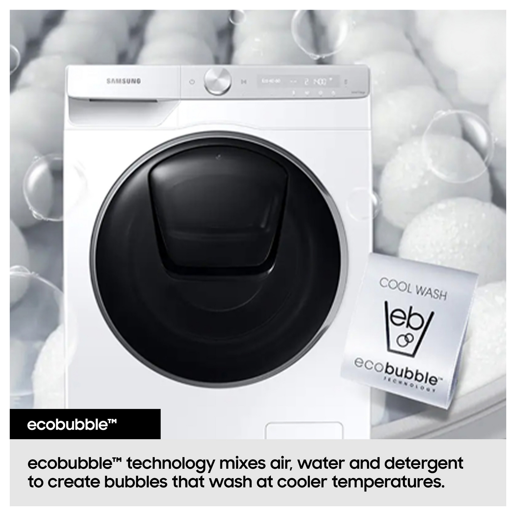 Samsung WD90HG5U34BE Series 5 Washer Dryer in White 1400 Spin 9kg 6kg, photo 5