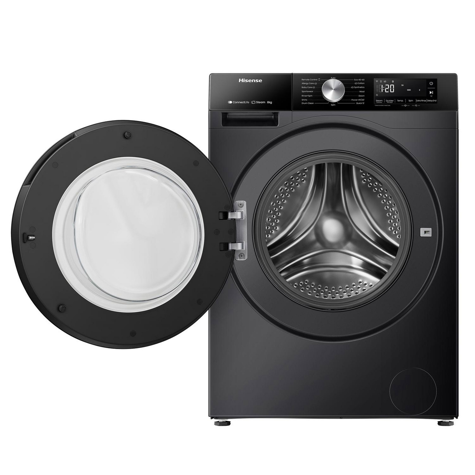 Hisense WF3S8043BB3 8kg 1400 Spin Washing Machine in Black A Rated Con, photo 2