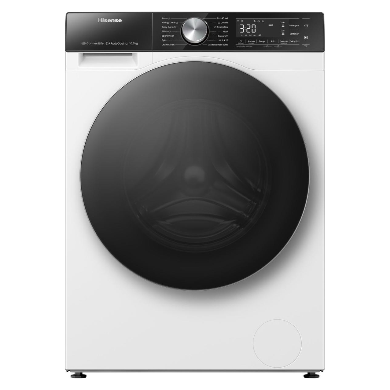 Hisense WF5S1045BW 10 5kg 1400 Spin Washing Machine in White A Rated C