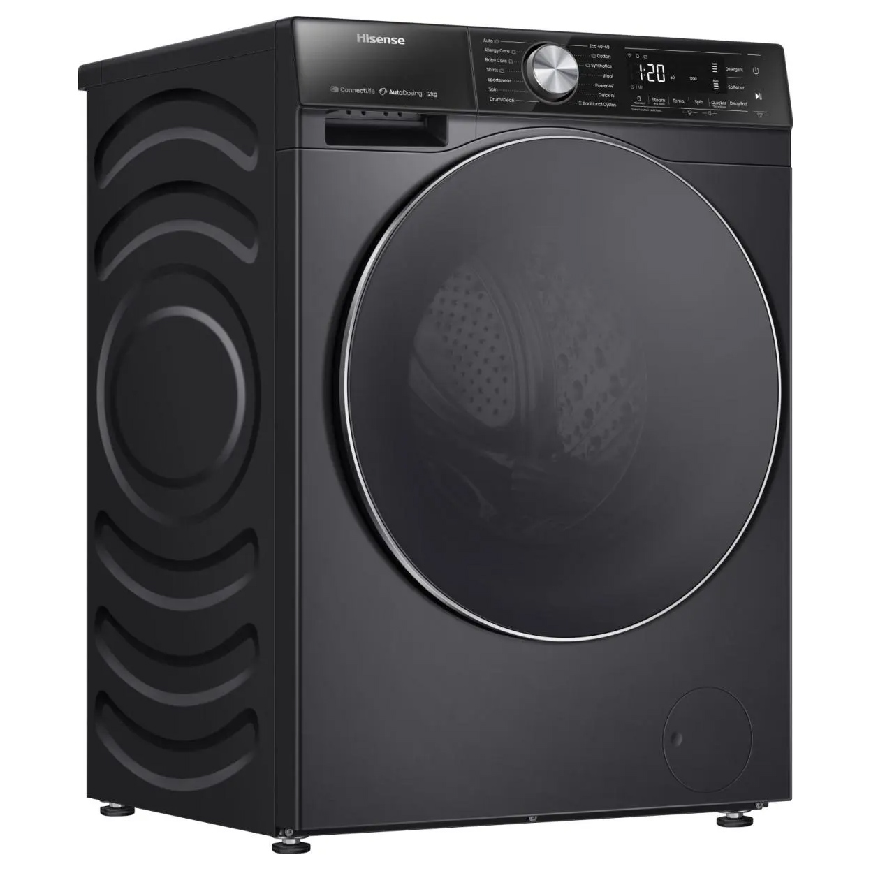 Hisense WF5S1245BB 12kg 1400 Spin Washing Machine in Black A Rated Con, photo 3