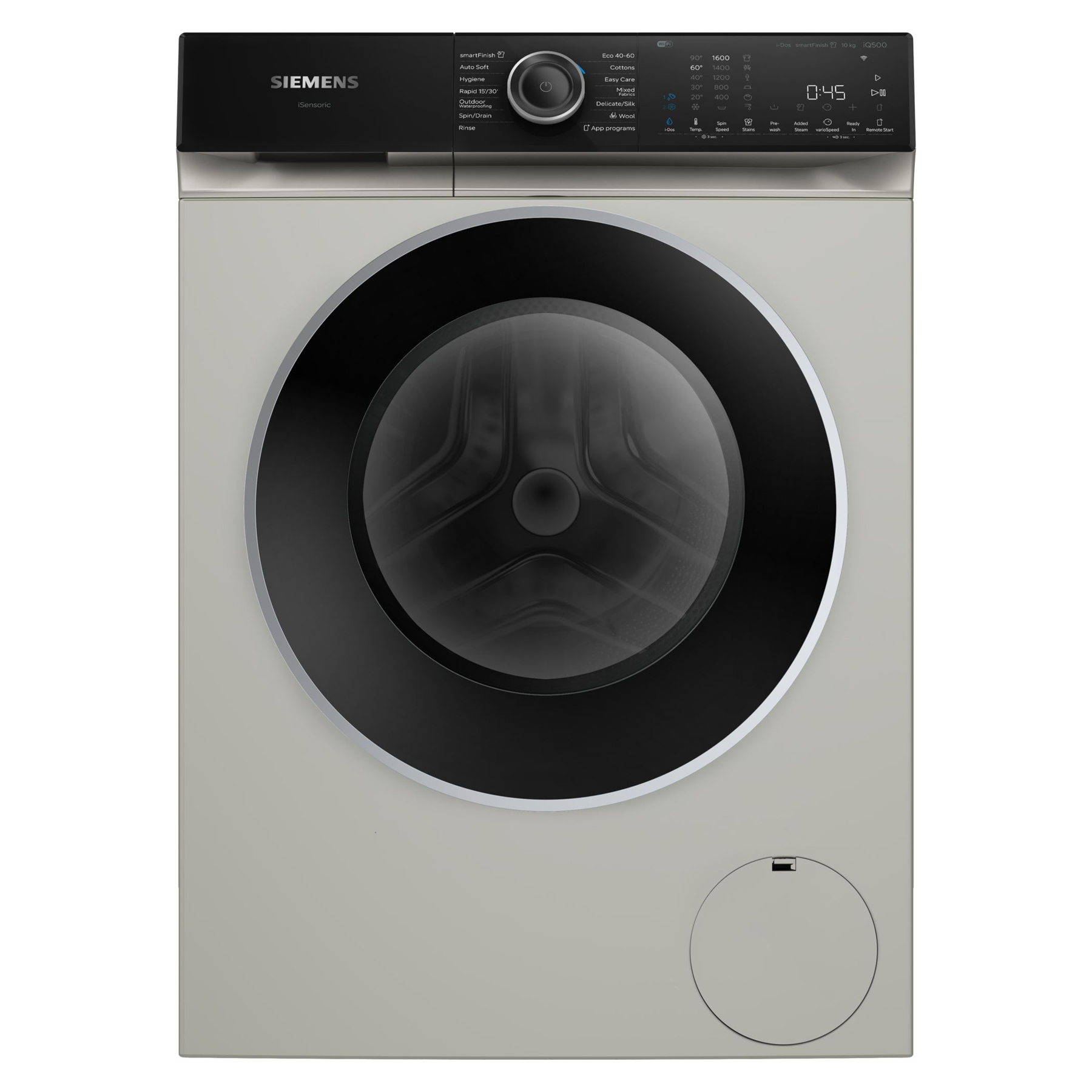 Siemens WG56H2AXGB iQ500 10kg 1600 Spin Washing Machine in Silver inox