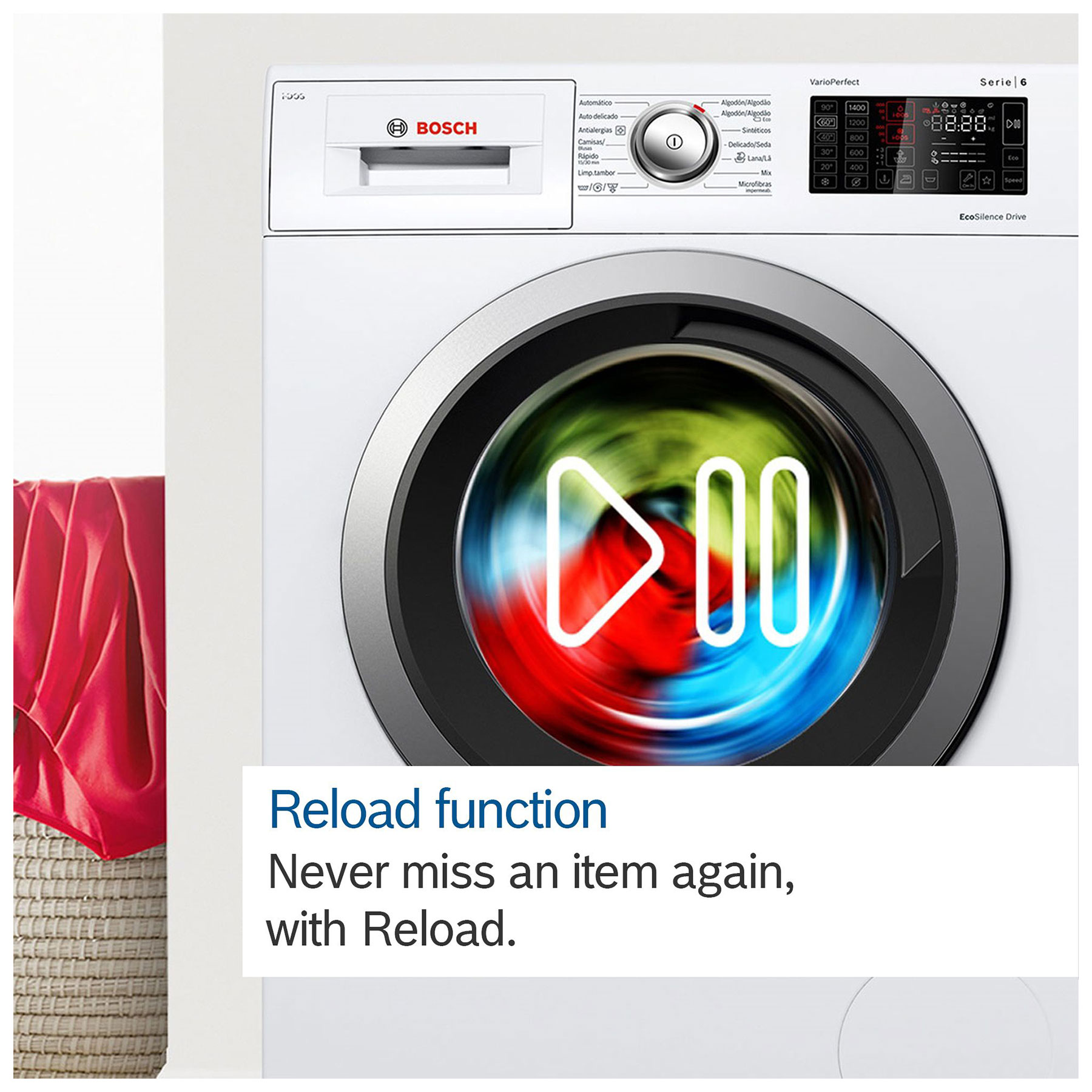 Bosch WGE03408GB Series 2 8kg 1400 Spin Washing Machine in White A Rat, photo 5