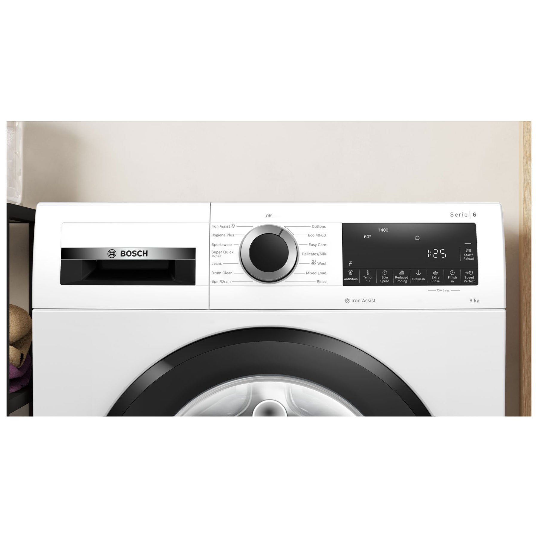 Bosch WGG24400GB Series 6 9kg 1400 Spin Washing Machine in White A Rat, photo 2