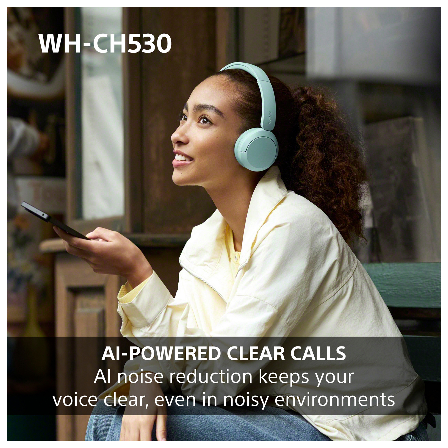 Sony WH CH530G On Ear Wireless Bluetooth Headphones in Mint, photo 5