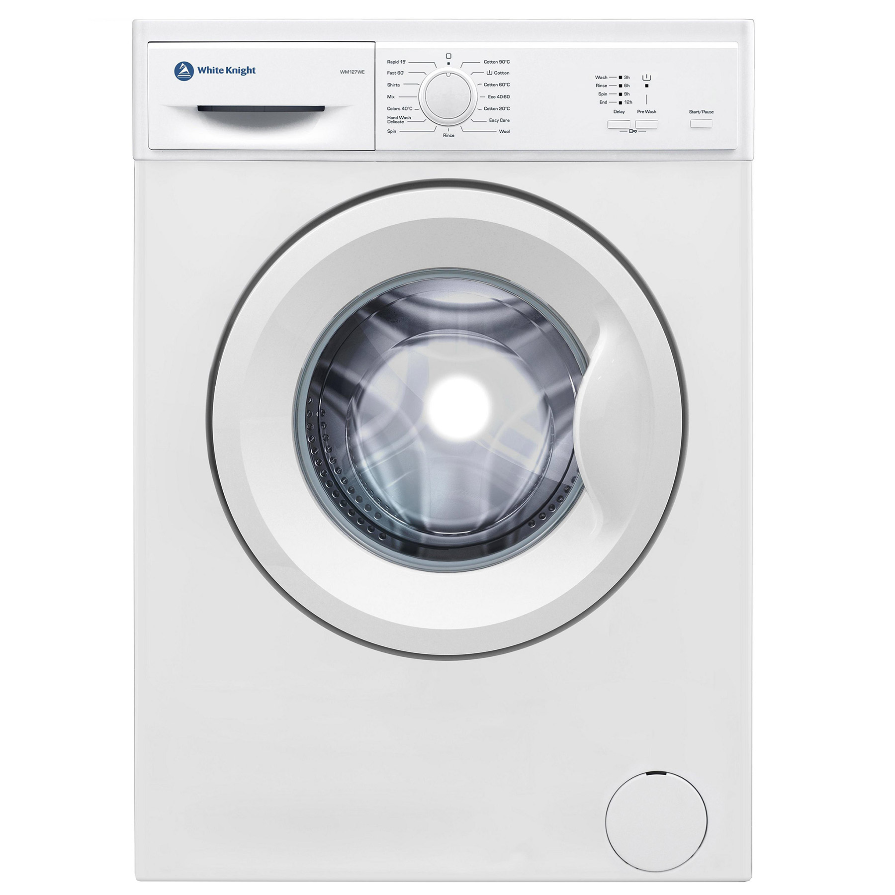 Image of White Knight WM127WE Washing Machine in White 1200rpm 7Kg D Rated