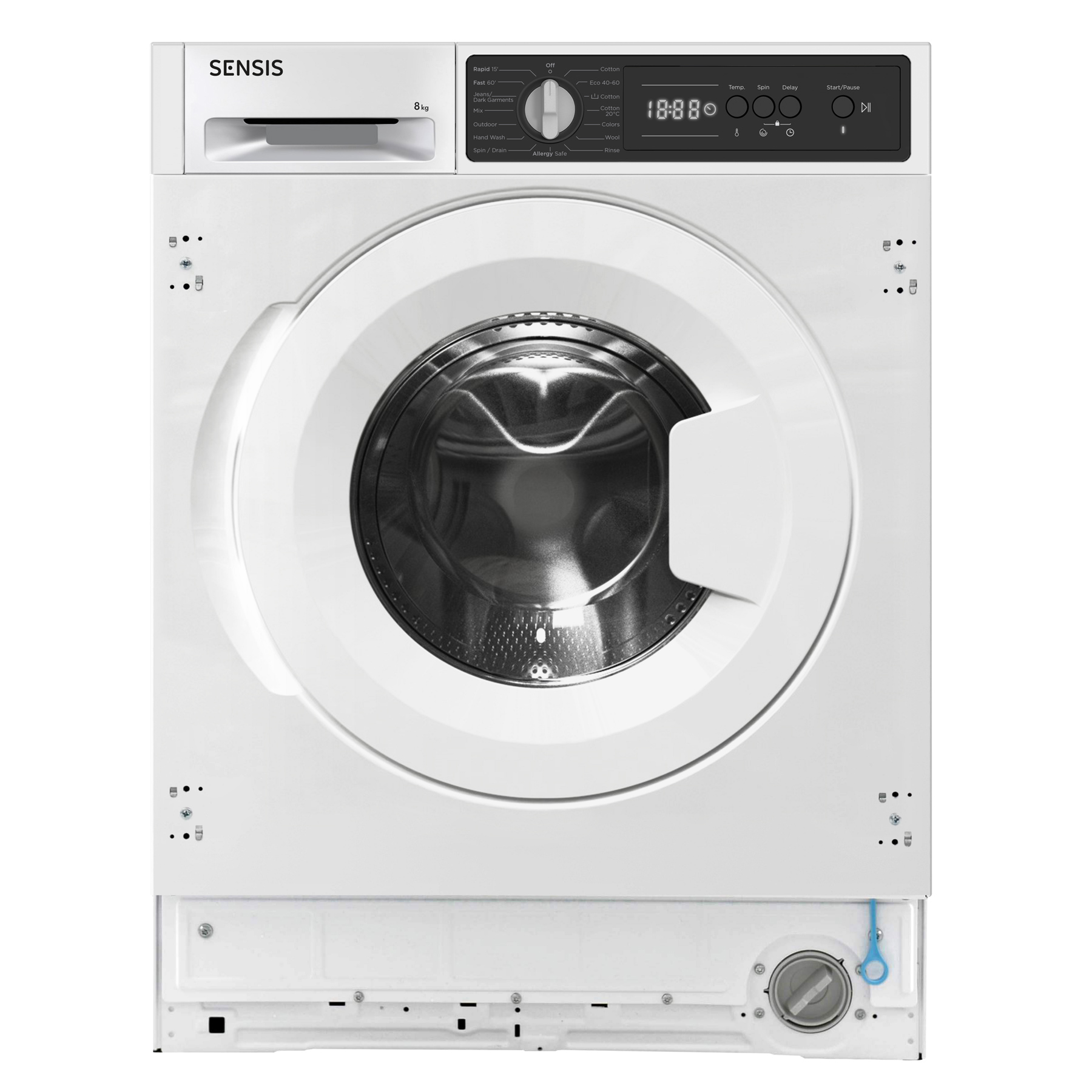 Sensis WMBI01814AW Integrated 8kg 1400 Spin Washing Machine A Rated Di