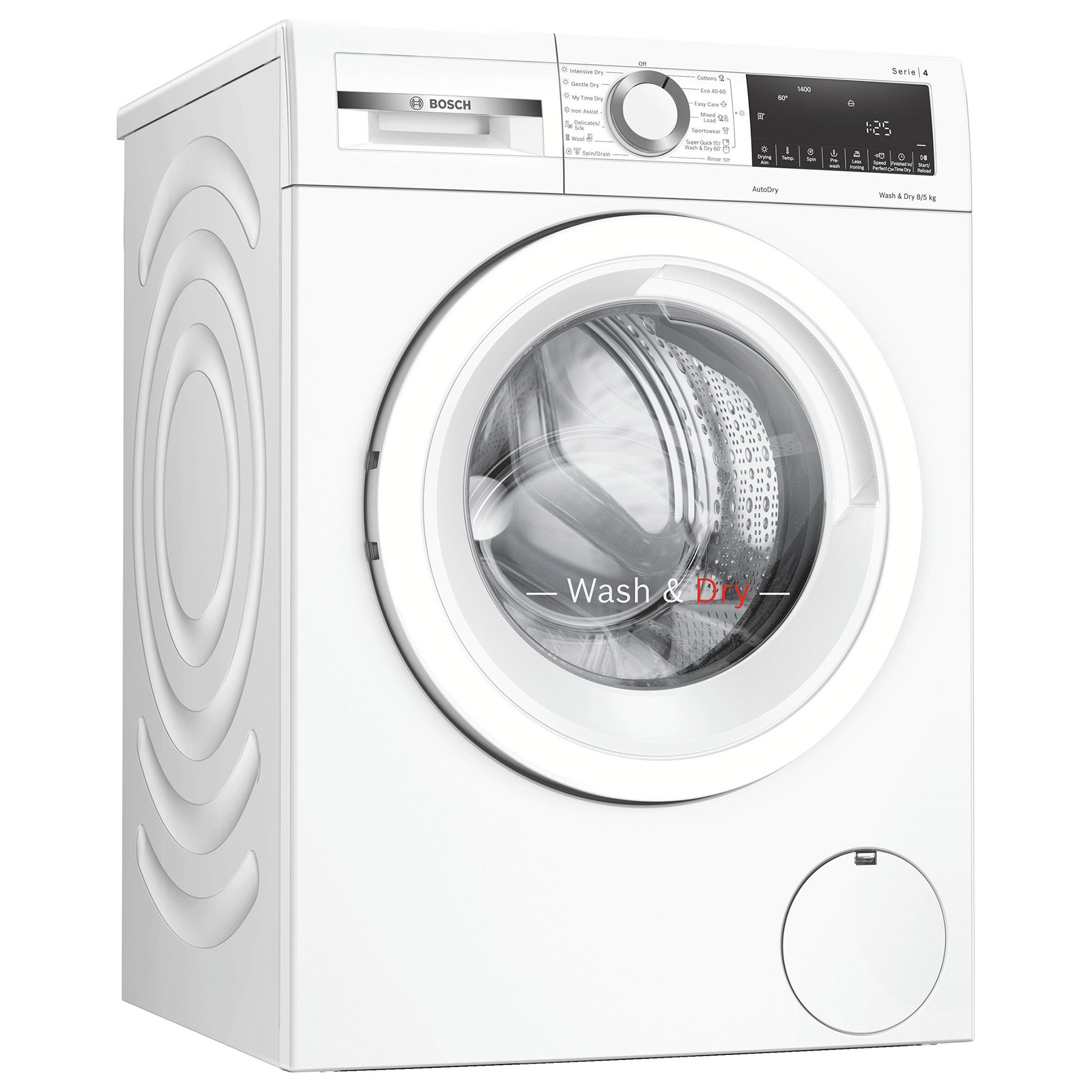 Image of Bosch WNA134U8GB Series 4 Washer Dryer in White 1400rpm 8kg 5kg E Rate