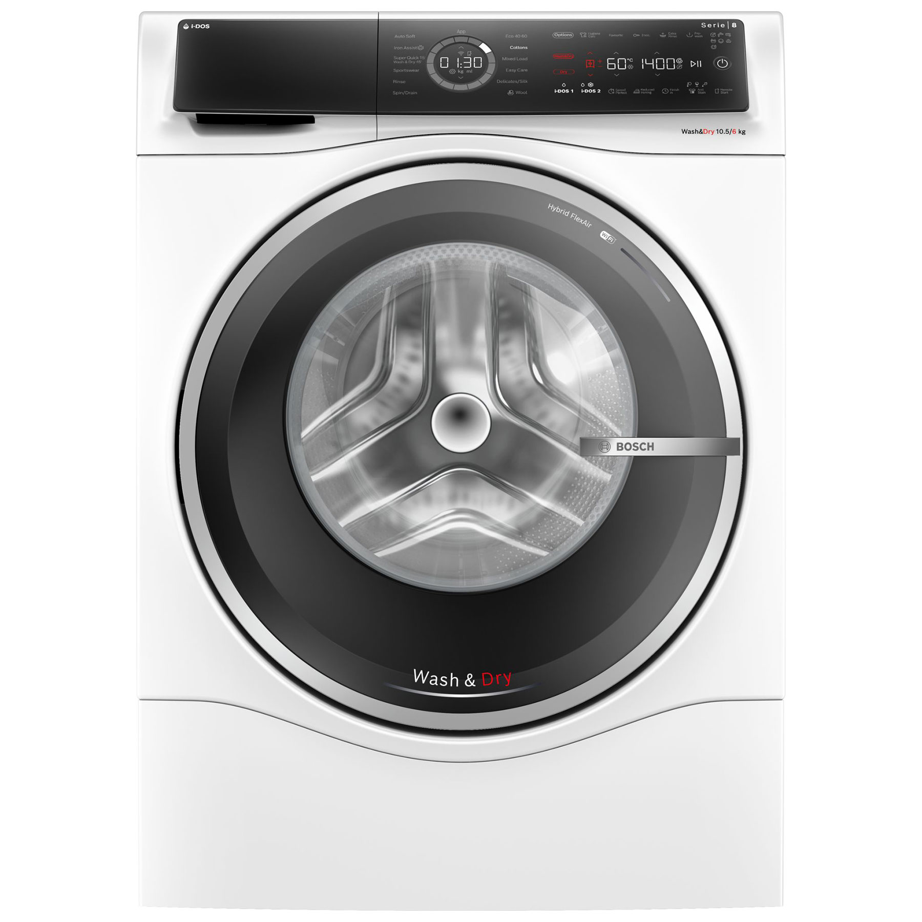 Bosch WNC25410GB Series 8 Washer Dryer in White 1400 Spin 10 5kg 6kg D