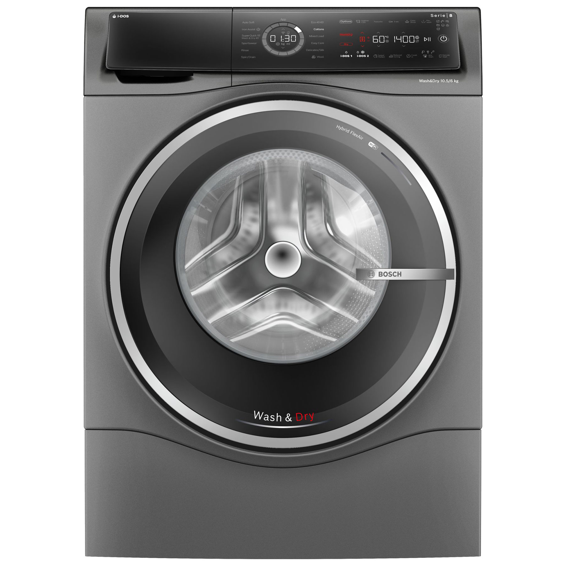 Bosch WNC254ARGB Series 8 Washer Dryer in Grey 1400 Spin 10 5kg 6kg D