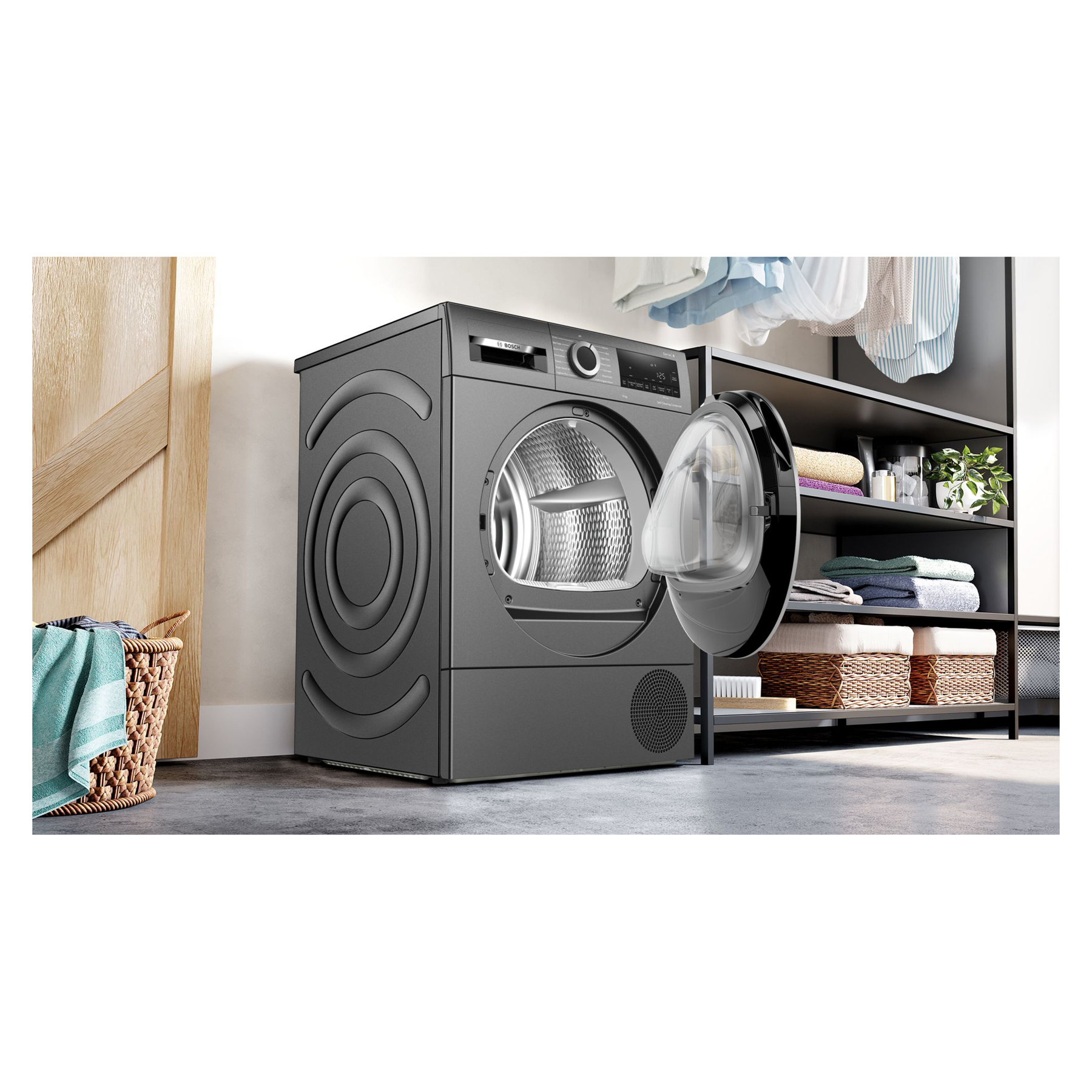 Bosch WQG245R2GB Series 6 9kg Heat Pump Dryer in Cast Iron Grey A Rate, photo 3