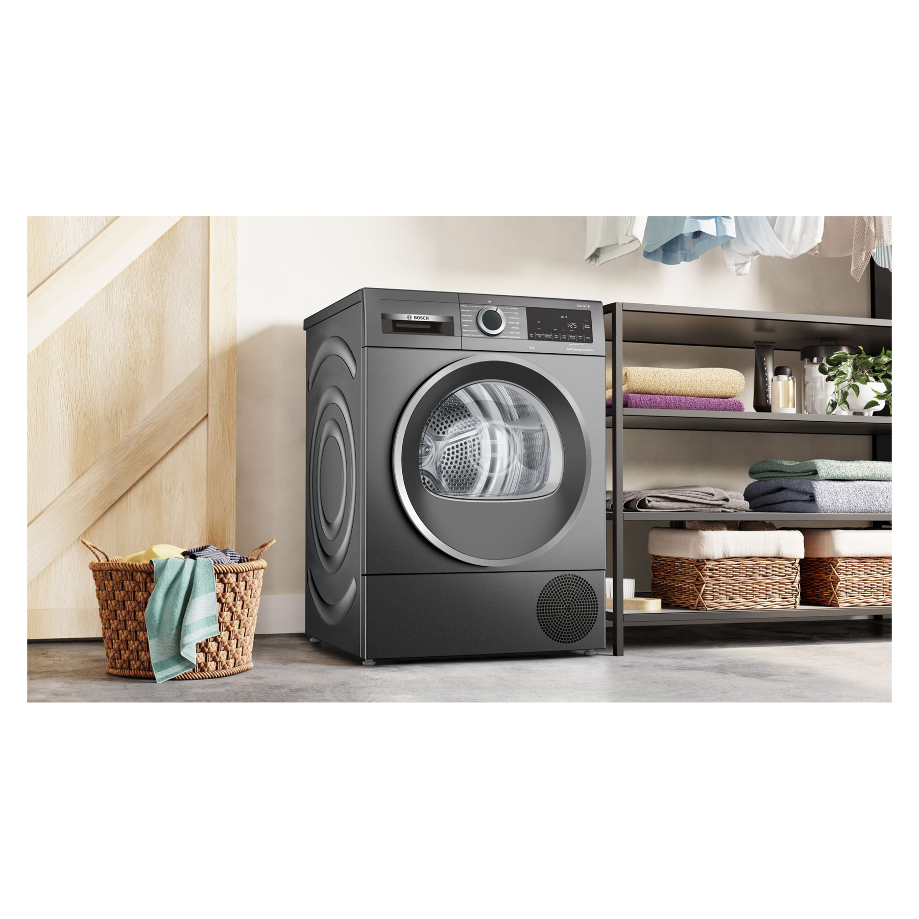 Bosch WQG245R2GB Series 6 9kg Heat Pump Dryer in Cast Iron Grey A Rate, photo 4