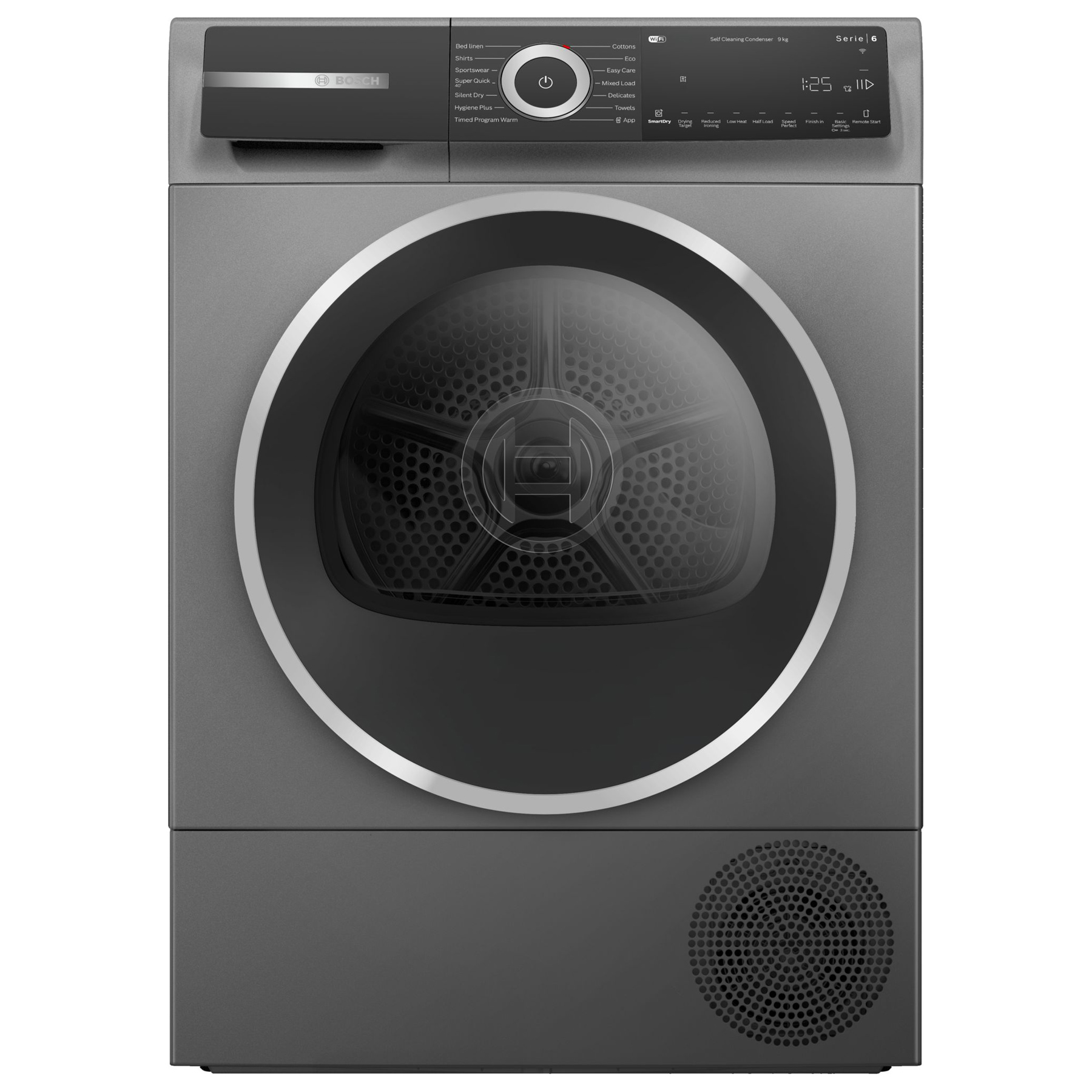 Bosch WQH246DRGB Series 6 9kg Heat Pump Dryer in Cast Iron Grey A Rate