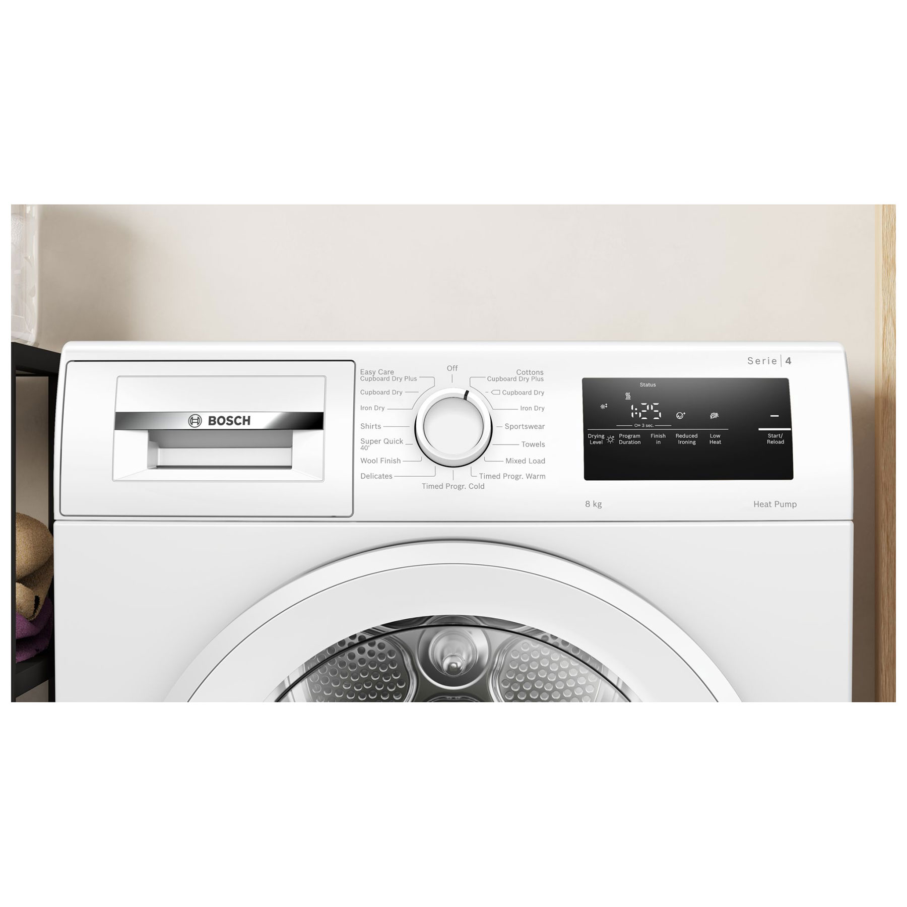 Bosch WTH85225GB Series 4 8kg Heat Pump Condenser Dryer in White A Rat, photo 2