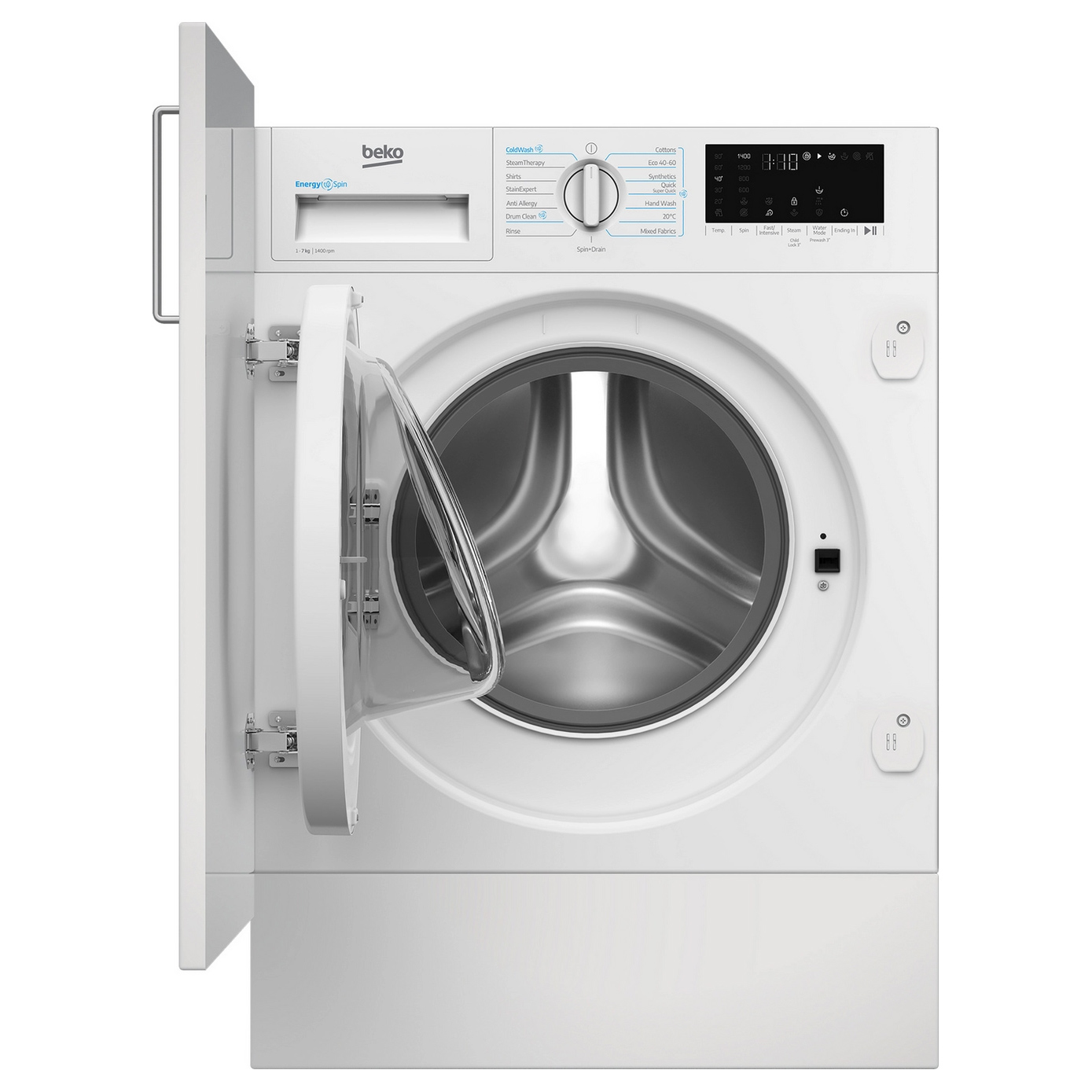 Beko WTIK741511 Integrated 7kg 1400 Spin Washing Machine A Rated Digit, photo 2