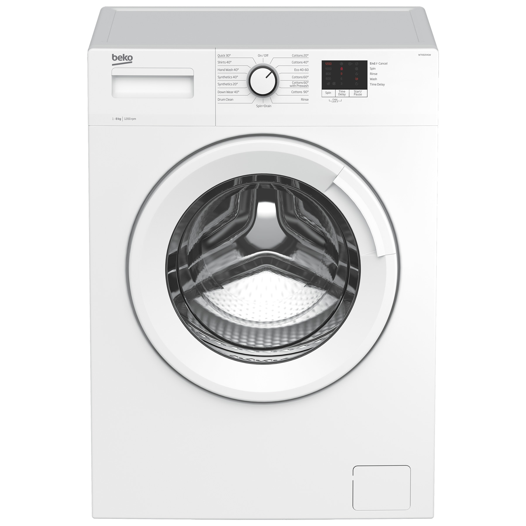 Image of Beko WTK82041W Washing Machine in White 1200 rpm 8Kg C Rated