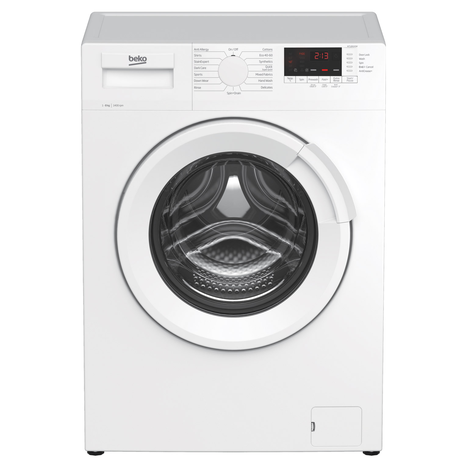 Image of Beko WTL84141W Washing Machine in White 1400rpm 8Kg C Rated
