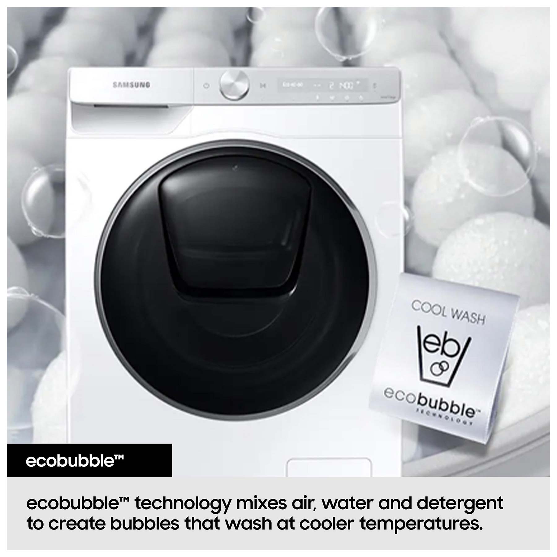 Samsung WW90CGC04DAE Series 5 9kg 1400 Spin Washing Machine in White A, photo 4