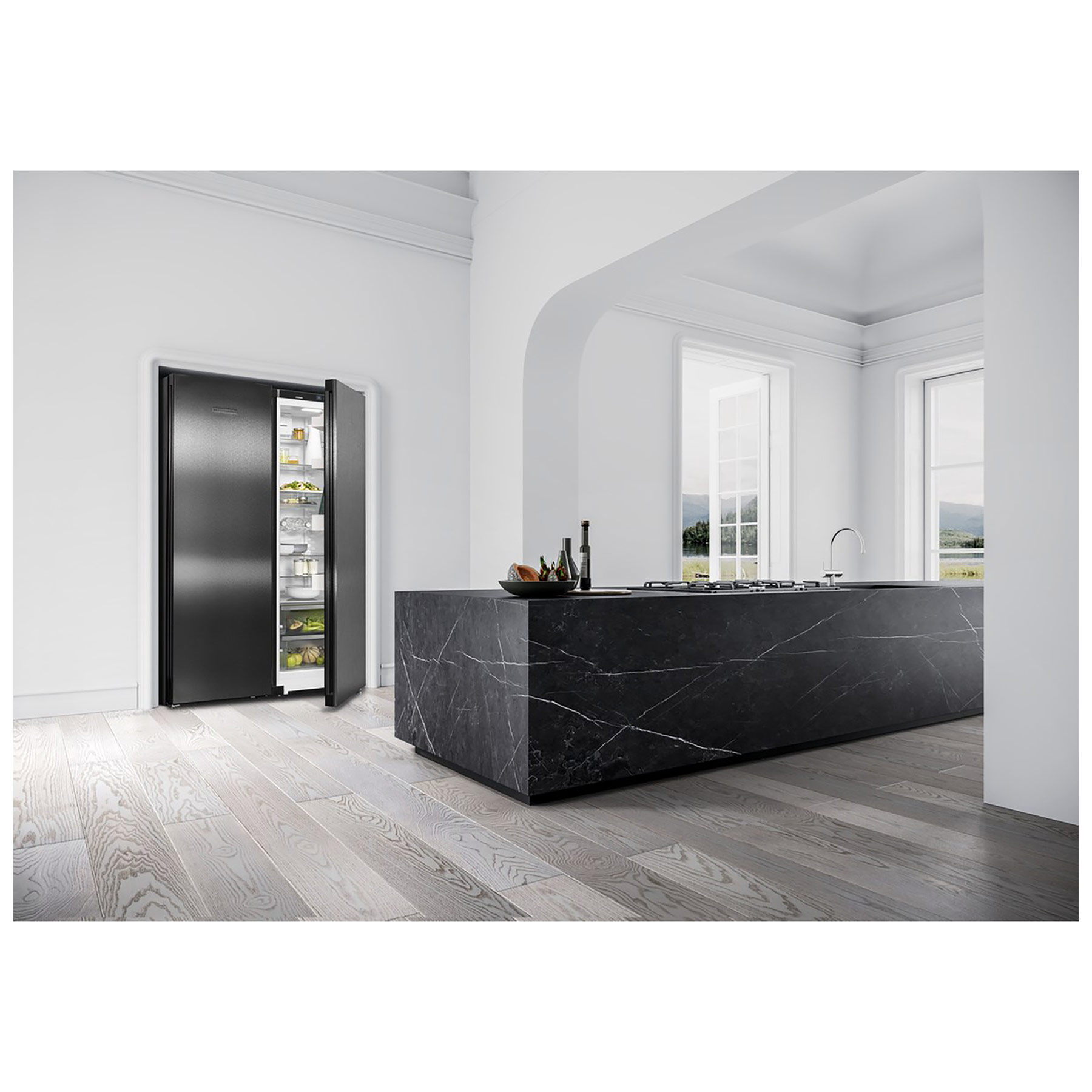 Liebherr XRFBD5220 American Fridge Freezer in Black Steel Frost Free, photo 5