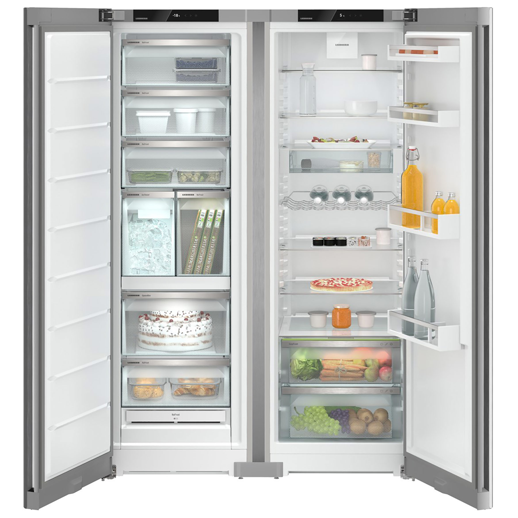 Liebherr 123cm Plus Side By Side Fridge Freezer With Ice Dispenser XRFSF5240 Silver, photo 2