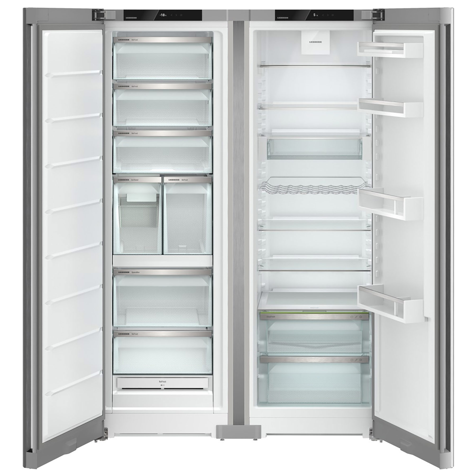 Liebherr 123cm Plus Side By Side Fridge Freezer With Ice Dispenser XRFSF5240 Silver, photo 3