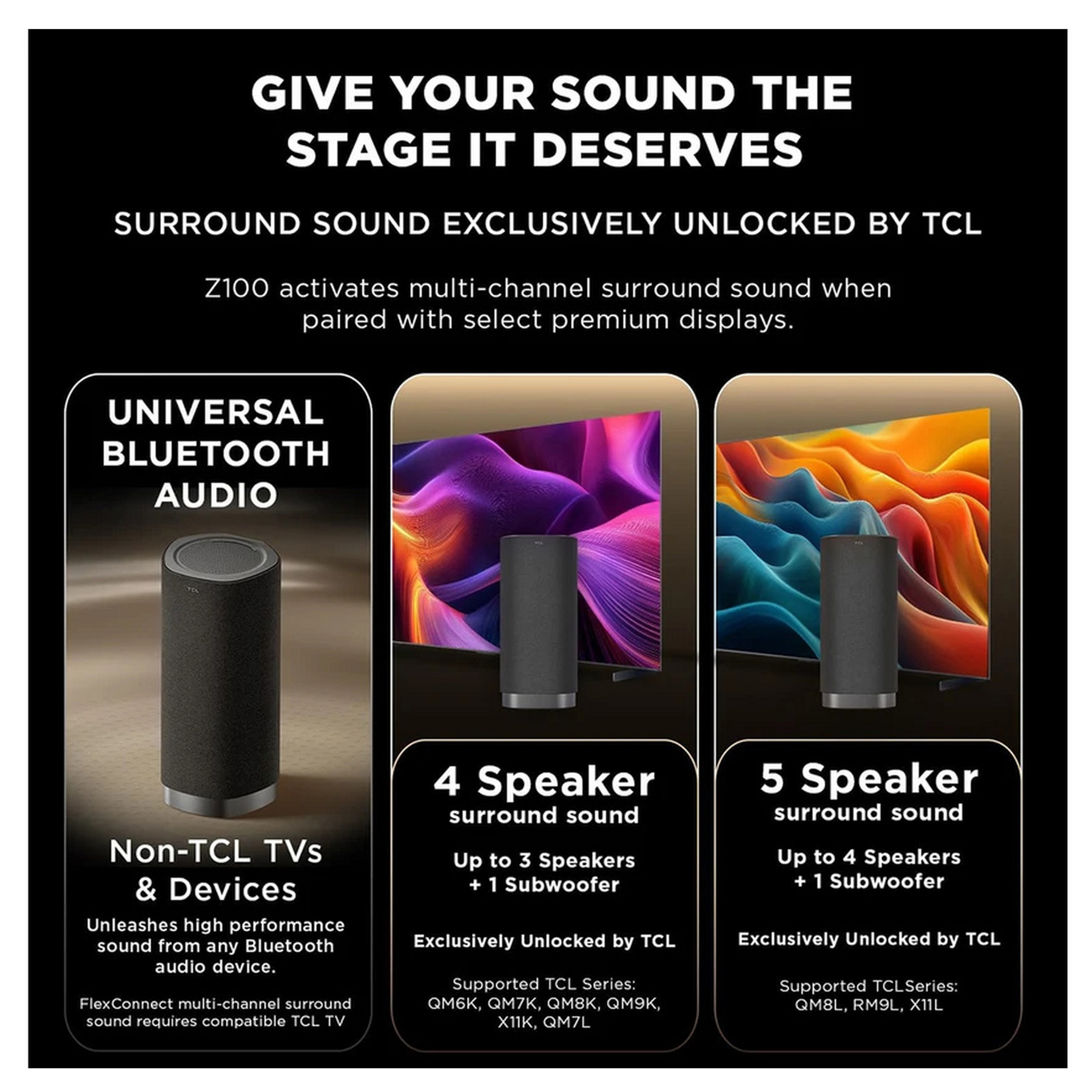 TCL Z100 Wireless Home Theater Speaker with Dolby Atmos FlexConnect Technology with Bluetooth Music Streaming, photo 2