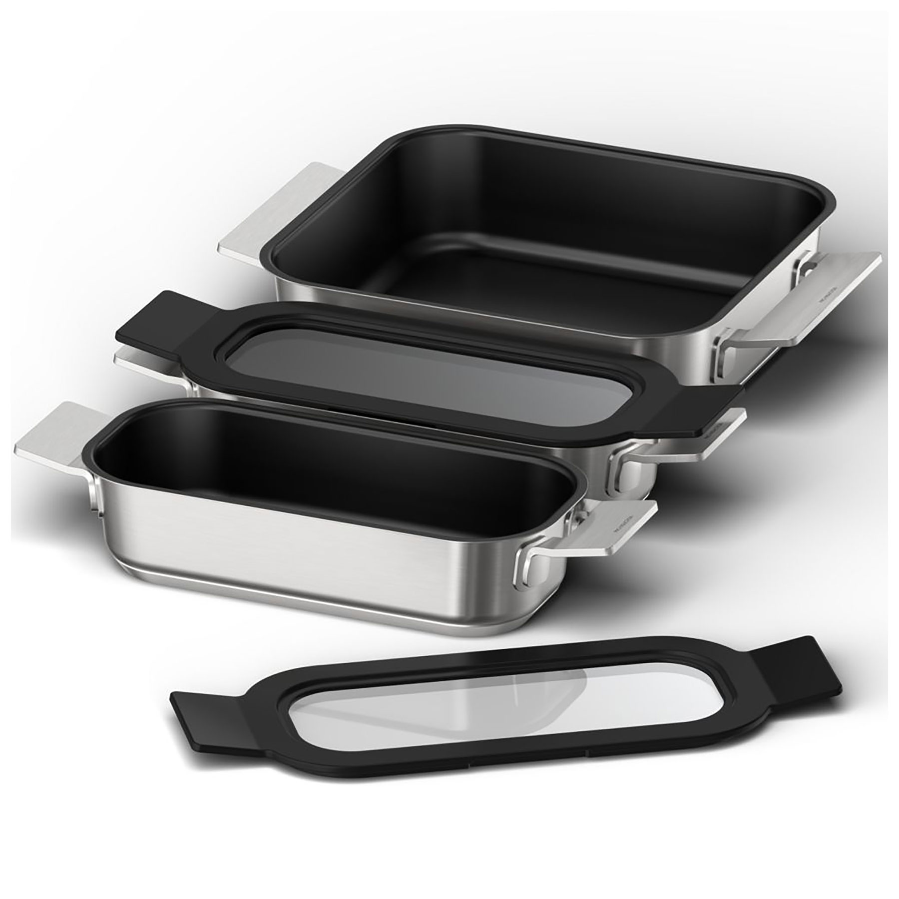 Image of Neff Z9403FF0 3 Piece Induction Flex Pan Set in Stainless Steel