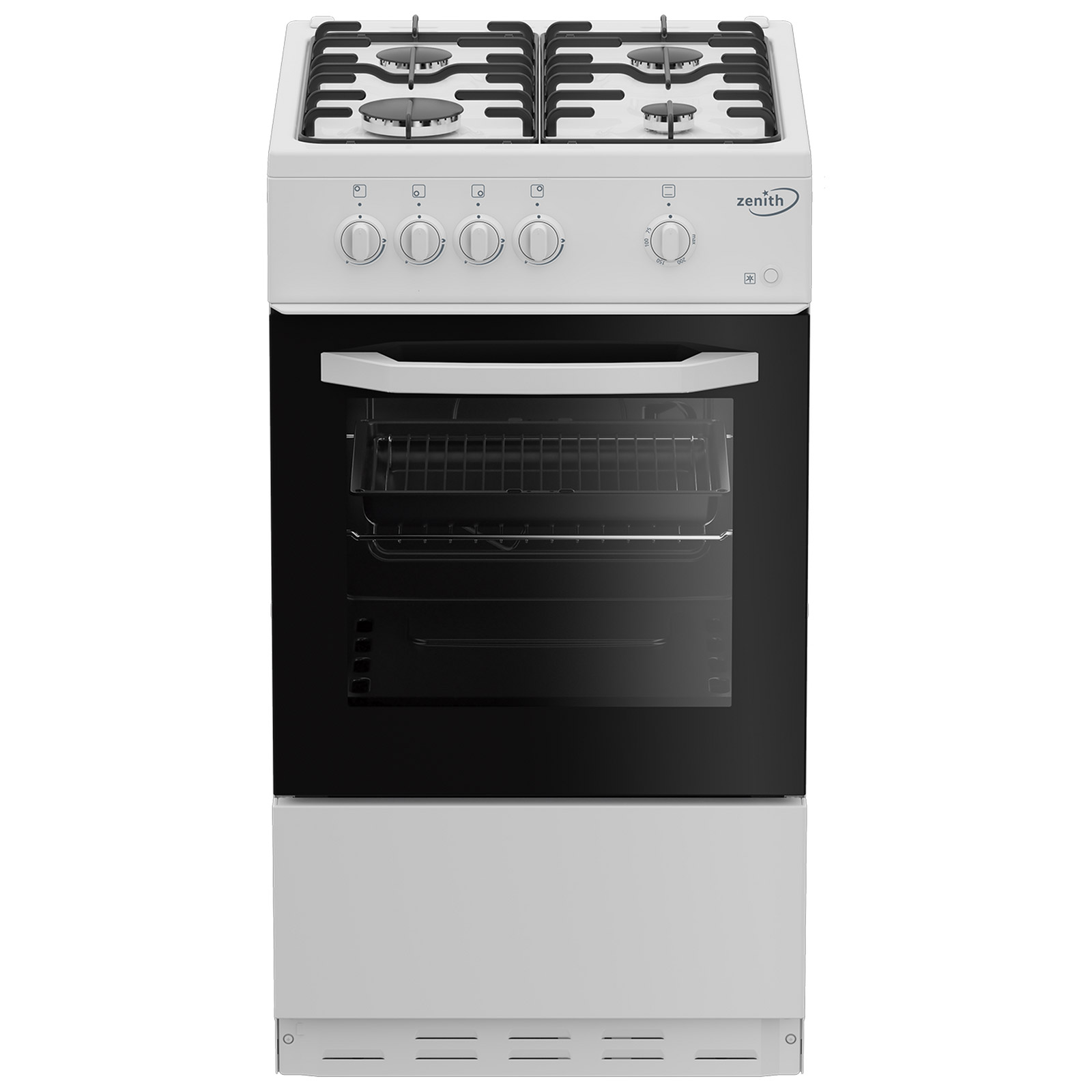 Image of Zenith ZE501W 50cm Single Oven Gas Cooker in White 55 Litre