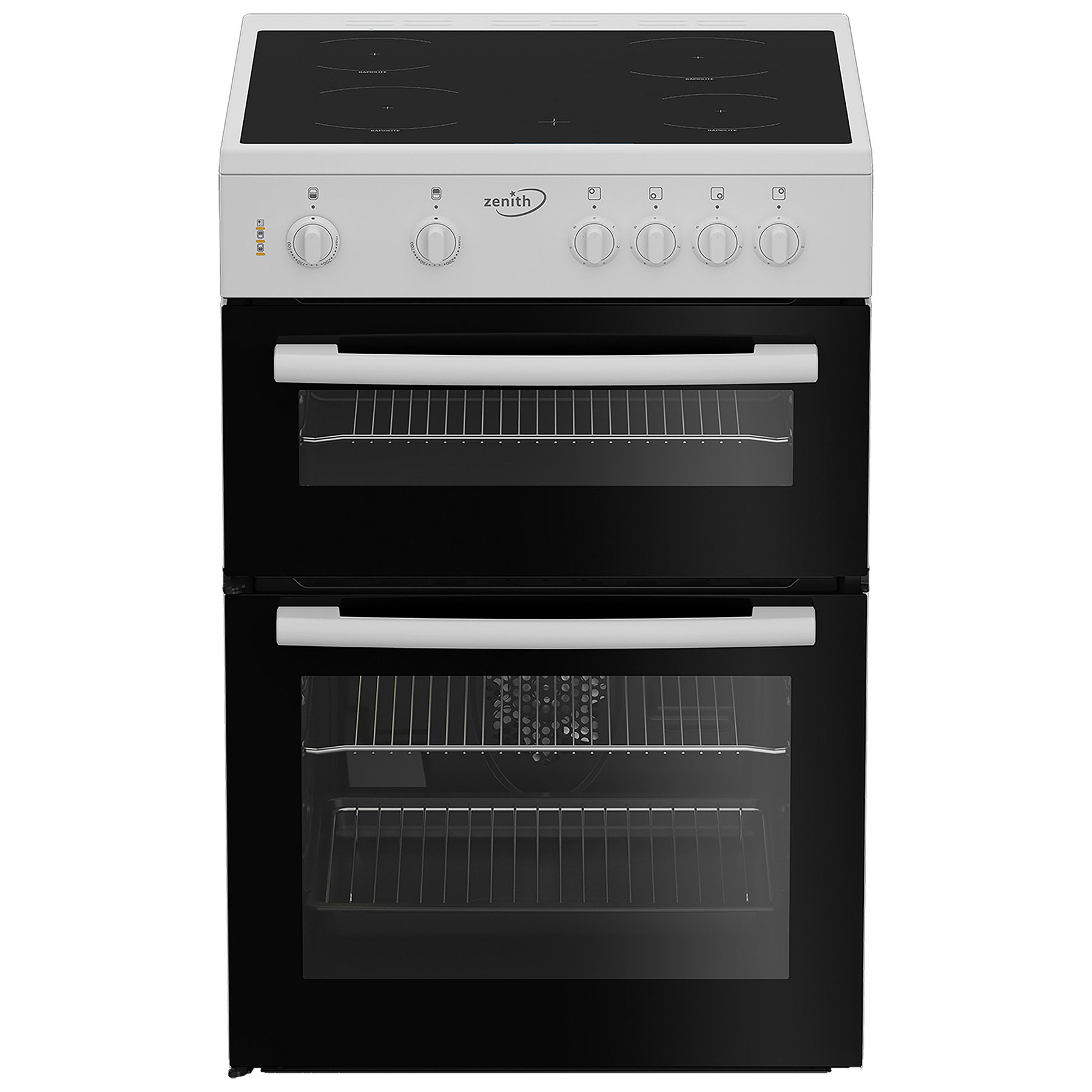 Image of Zenith ZE605W 60cm Twin Cavity Electric Cooker in Ceramic Hob
