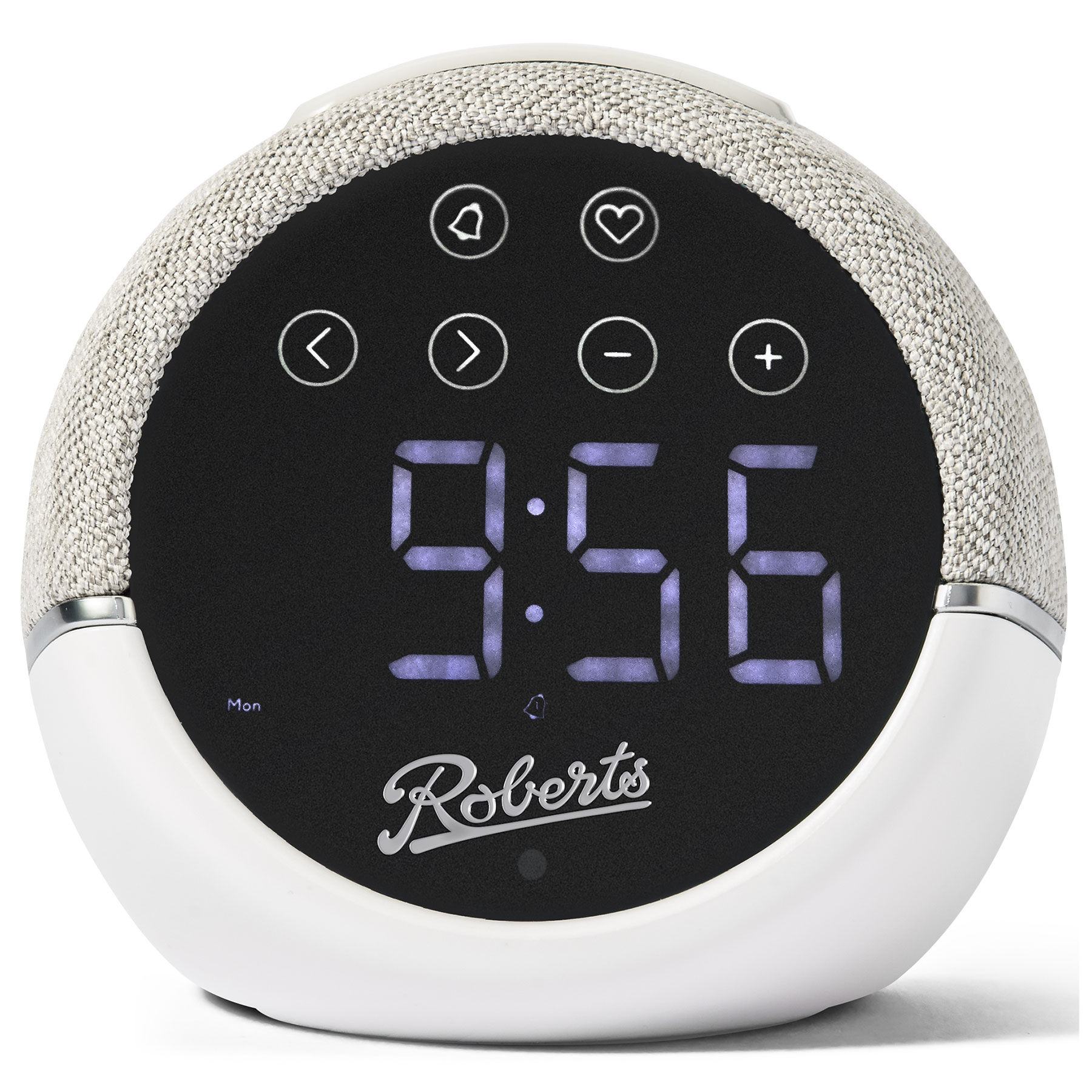 Roberts ZEN W Zen FM Clock Radio in White Device Charging