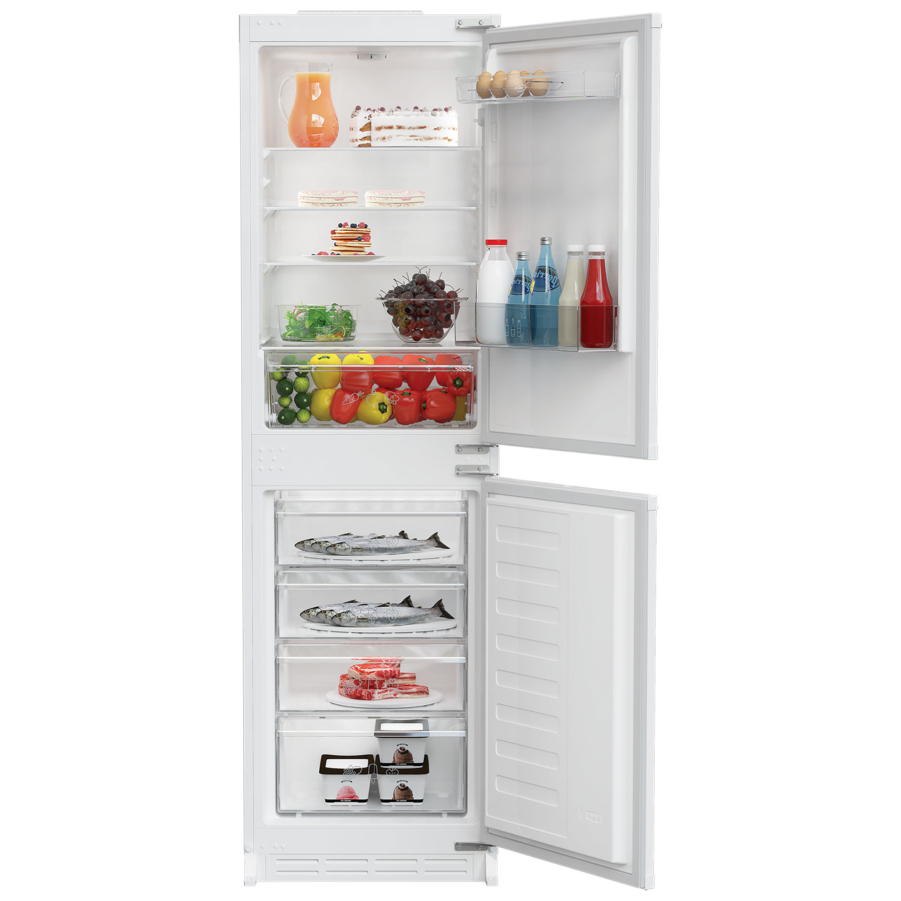 Image of Zenith ZICSD455 Integrated Fridge Freezer 50 50 1 77m F Rated