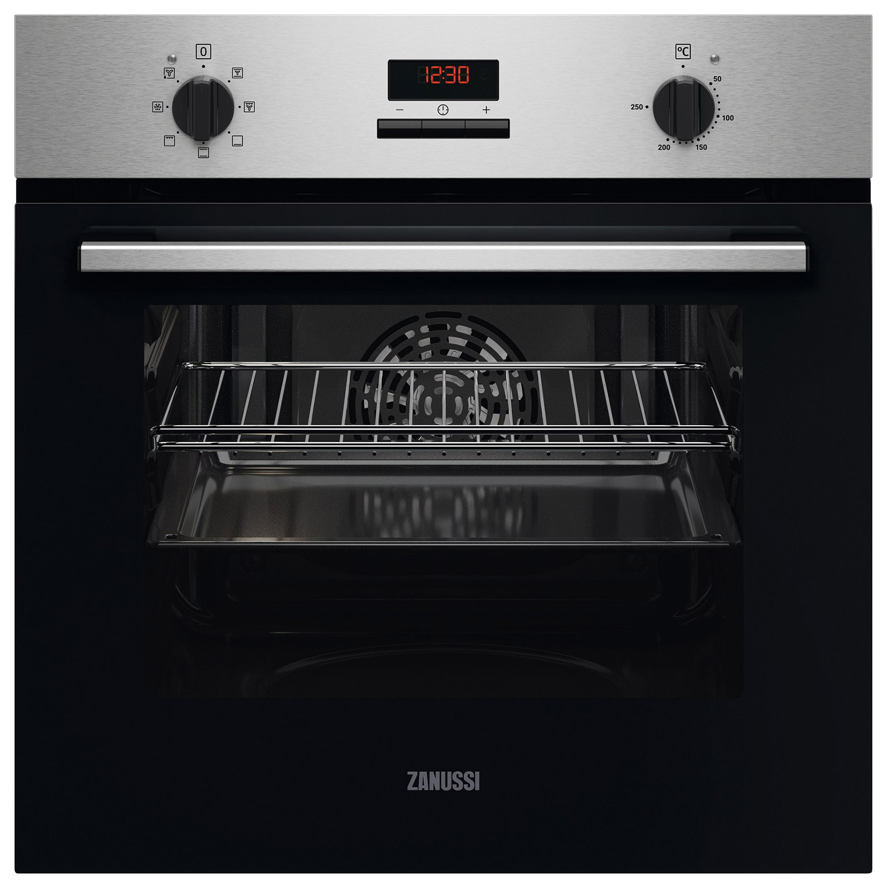 Zanussi ZOHXC2X2 Built In Electric Single Oven in Stainless Steel 58L
