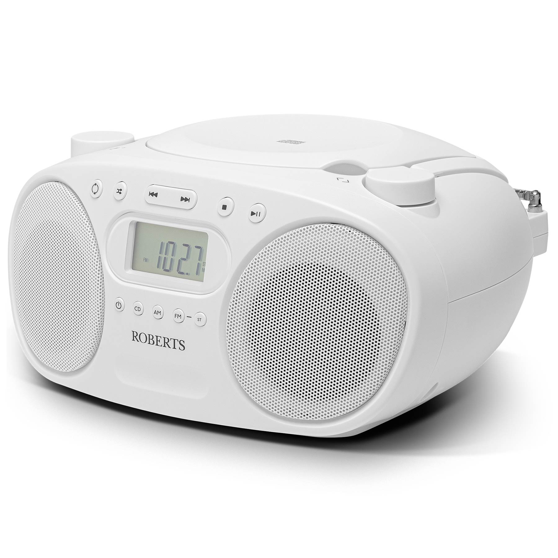 Roberts ZOOMBOXFMW Zoombox FM AM Boombox with CD Player in White, photo 2