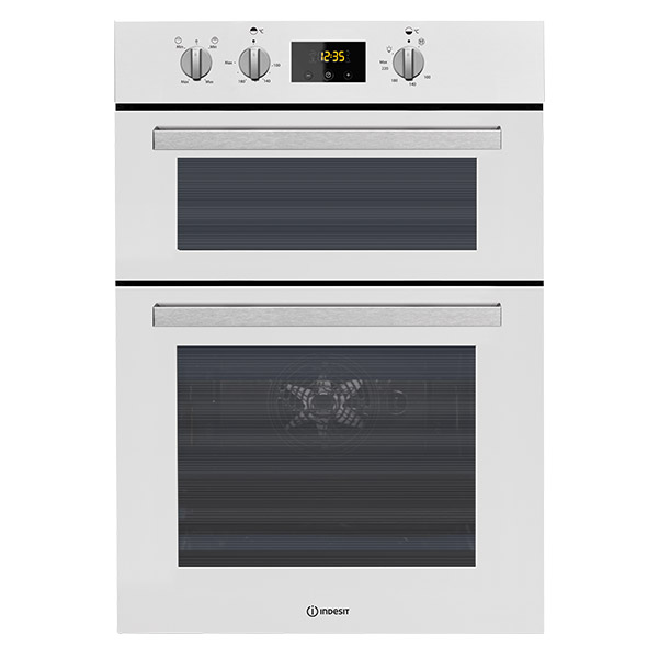 Image of Indesit IDD6340WH 60cm Built In Electric Double Oven in White A A Rate